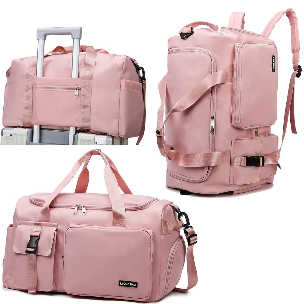 Women's Gym Travel Duffel Bag with Wet Pocket, 58cm