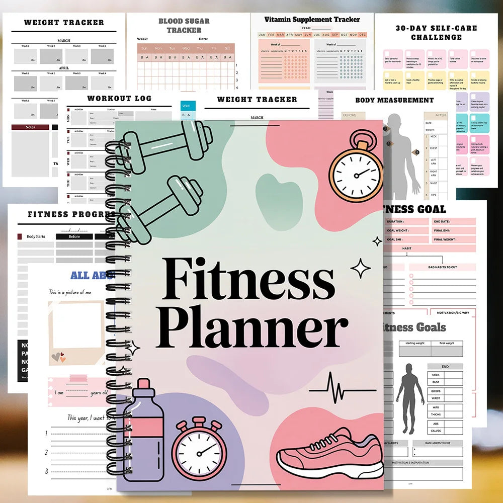 Fitness Planner Notebook for Workout Tracking