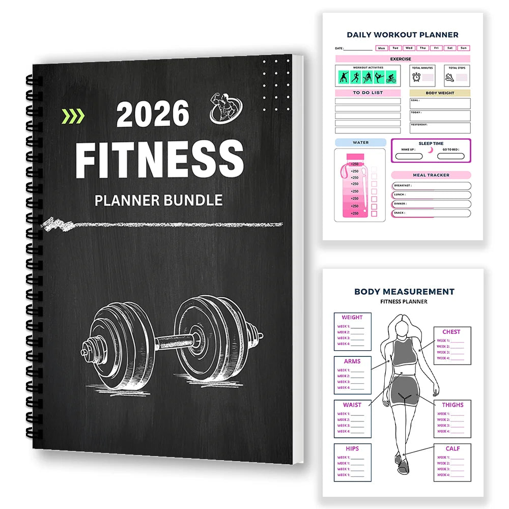 Fitness Planner Bundle with Workout Log Book
