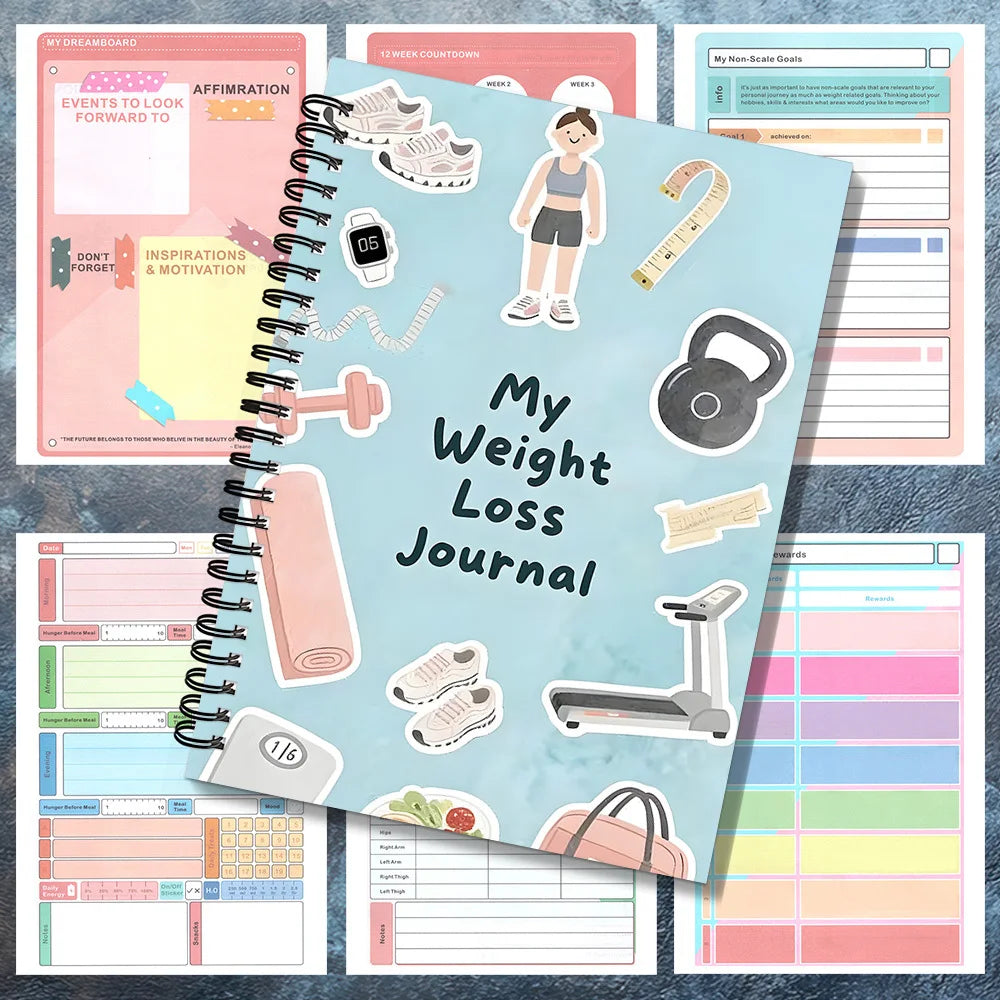 Weight Loss Journal Fitness Notebook Workout Log - 120 Pages