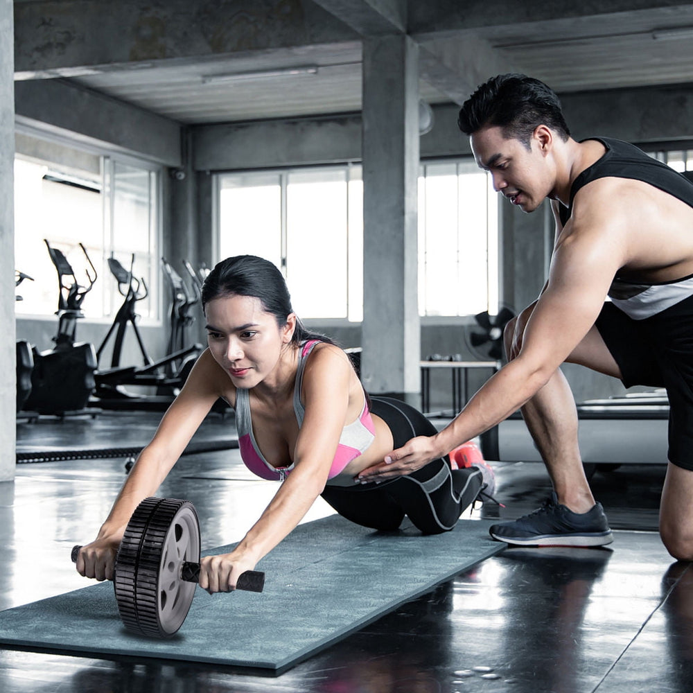 Worgeous Ab Wheel for Core Strengthening - Grey Fitness Roller