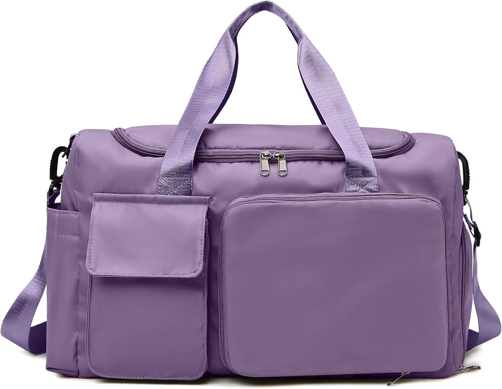 Foldable Gym Bag with Shoe and Wet/Dry Compartments