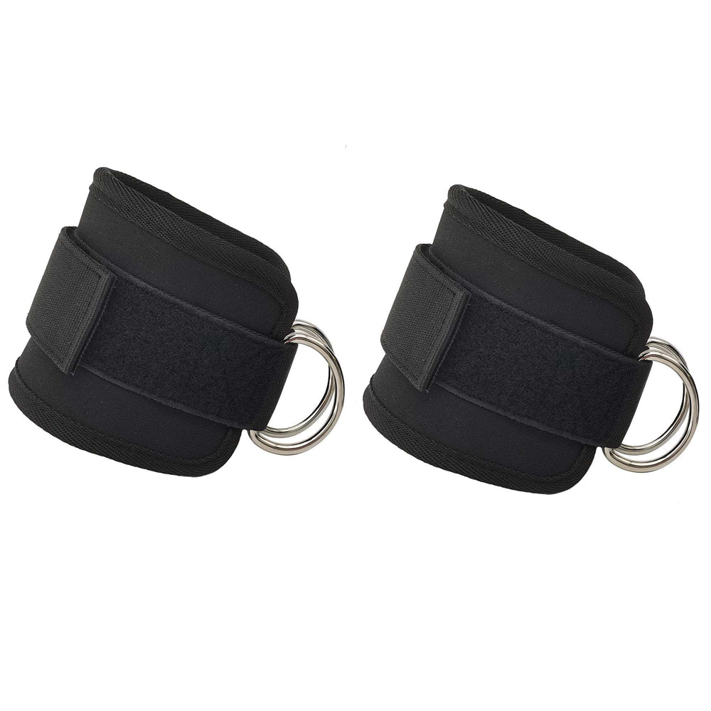 Adjustable Ankle Straps for Cable Machines - Black Neoprene