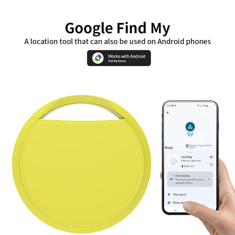 Yellow Android Tracker - Bluetooth 5.4 Pet and Luggage Device