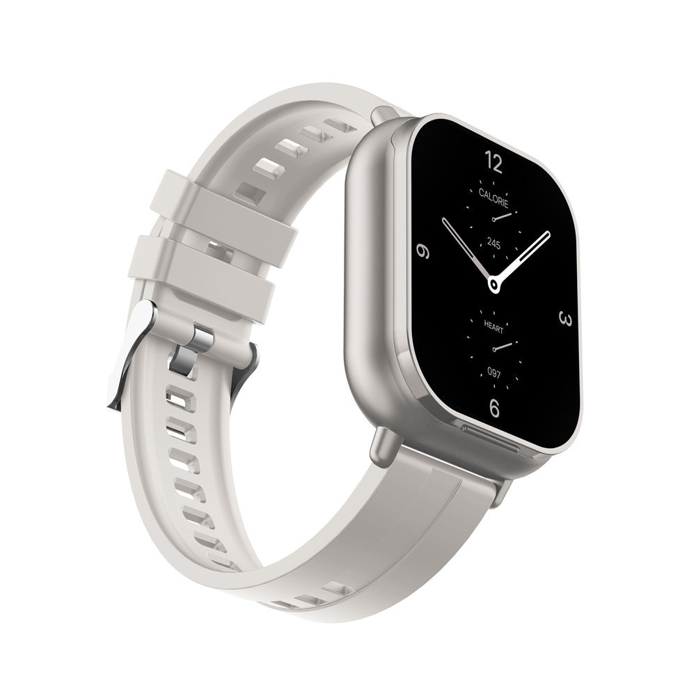 Silver Bluetooth Smartwatch with Integrated Earbuds for Sports