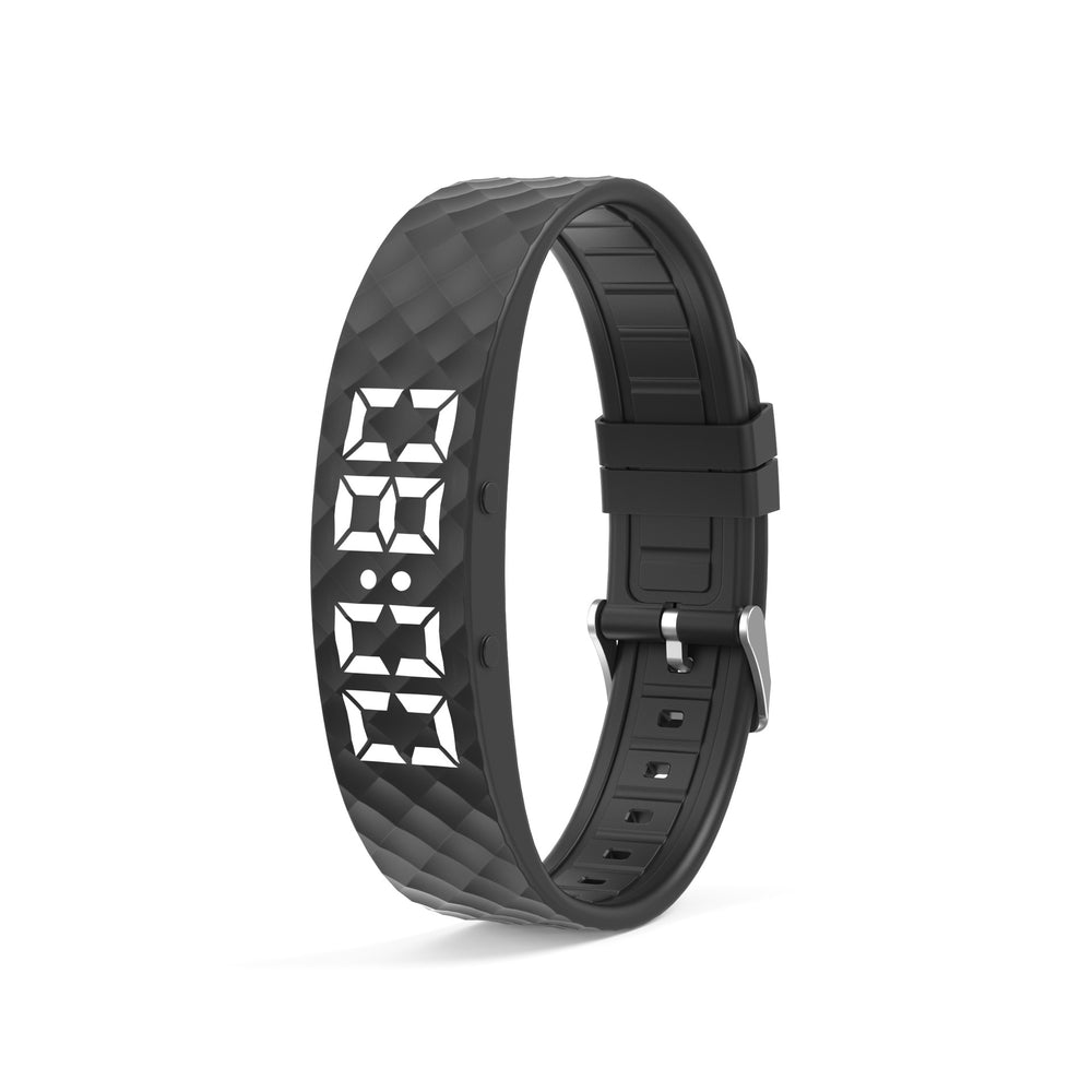 Black Digital Fitness Tracker Watch with Pedometer & Sleep Monitor