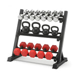 Everfit 3-Tier Dumbbell Rack Black 300kg Capacity for Home Gym