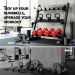 Everfit 3-Tier Dumbbell Rack Black 300kg Capacity for Home Gym