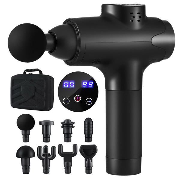 Everfit Massage Gun 30 Speed 8 Heads Rechargeable Black