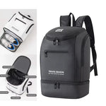 Multi-Use Sports Backpack with Laptop Sleeve - Black/White