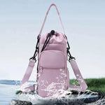 Canvas Water Bottle Sling Bag with Storage Pocket