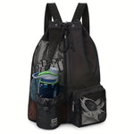 Mesh Swim Drawstring Backpack with Wet Pocket