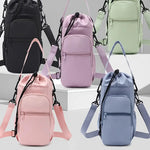 Canvas Water Bottle Sling Bag with Storage Pocket