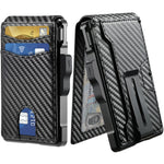 Smart Minimalist Wallet RFID Blocking with Money Clip & ID Window