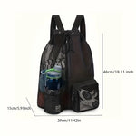 Mesh Swim Drawstring Backpack with Wet Pocket