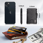 Smart Minimalist Wallet RFID Blocking with Money Clip & ID Window