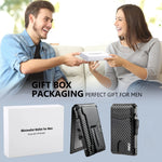 Smart Minimalist Wallet RFID Blocking with Money Clip & ID Window