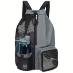 Mesh Swim Drawstring Backpack with Wet Pocket