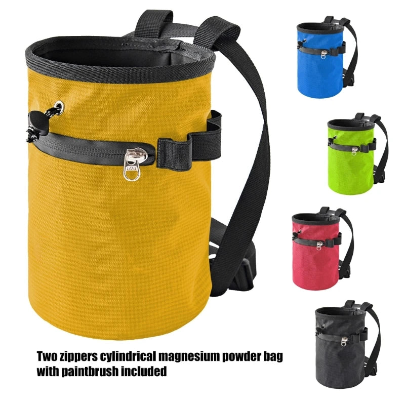 Non-Slip Climbing Chalk Bag with Adjustable Belt and Brush