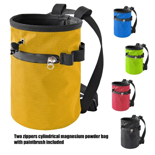 Non-Slip Climbing Chalk Bag with Adjustable Belt and Brush