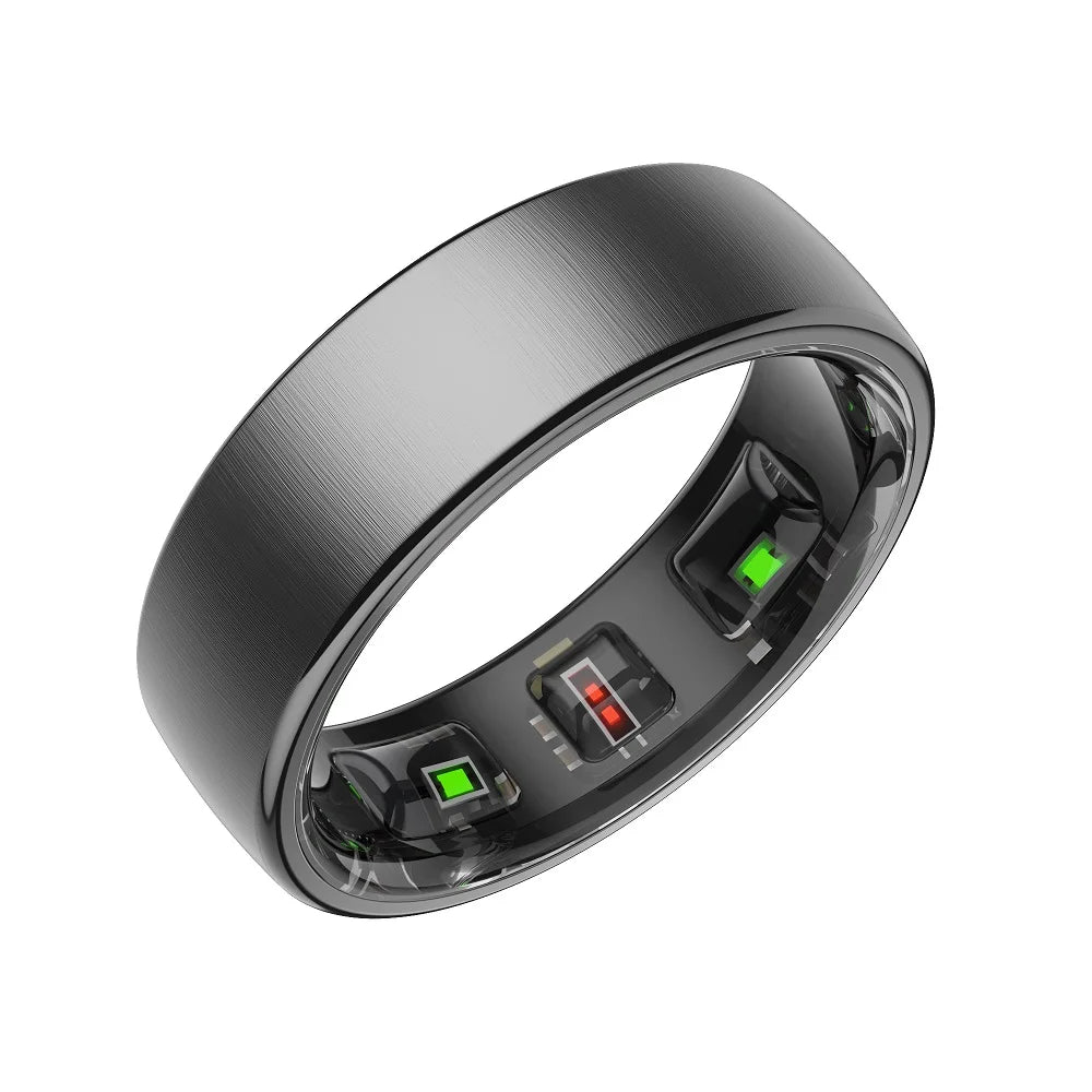 Stainless Steel Smart Ring for Fitness Tracking and Health