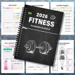Fitness Planner Bundle with Workout Log Book