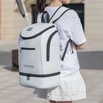 Multi-Use Sports Backpack with Laptop Sleeve - Black/White
