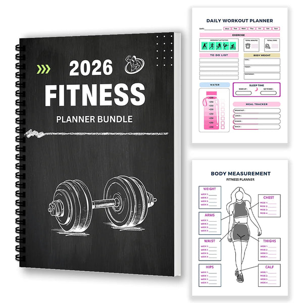 Fitness Planner Bundle with Workout Log Book