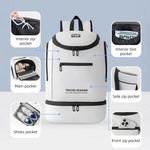 Multi-Use Sports Backpack with Laptop Sleeve - Black/White