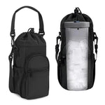 Canvas Water Bottle Sling Bag with Storage Pocket