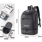 Multi-Use Sports Backpack with Laptop Sleeve - Black/White