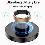Stainless Steel Smart Ring for Fitness Tracking and Health