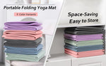 Portable Foldable Yoga Mat - Non-Slip TPE Exercise Mat (Black)
