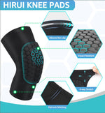 Honeycomb Knee Pads for Kids & Adults – Compression Guards XL Black