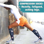 Women's Compression Socks - 6 Pairs for Running & Sports - S/M
