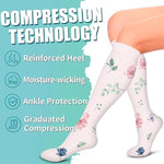 Women's Compression Socks - 6 Pairs for Running & Sports - S/M