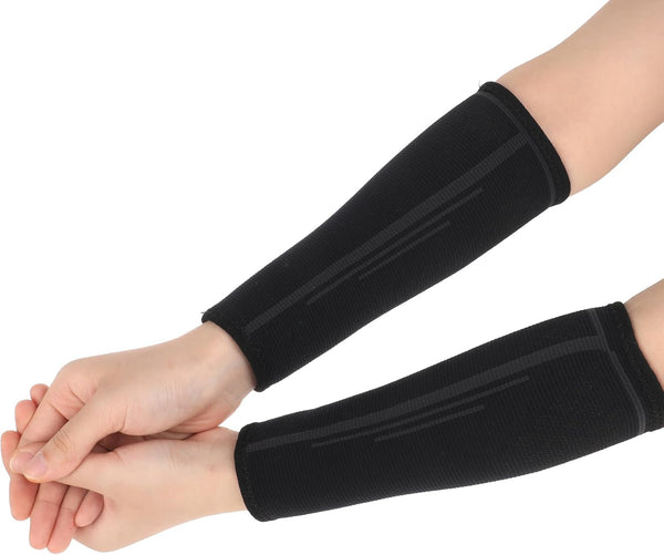 Volleyball Arm Sleeves Compression Training Guards - Black, 2pcs