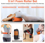 4 in 1 Foam Roller Set with Massage Ball, Yoga Stick, Band