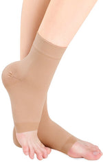 Beige Size S Stretch Ankle Compression Stockings for Support