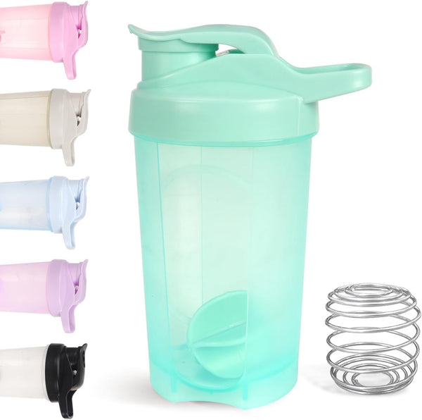 16oz Green Shaker Bottle, BPA Free, Leak Proof for Protein Shakes