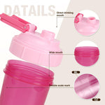 16oz Leak Proof Shaker Bottle for Protein Shakes - Pink