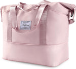 Large Waterproof Travel Duffel Bag with Wet Pocket - Pink
