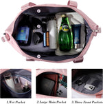 Large Waterproof Travel Duffel Bag with Wet Pocket - Pink