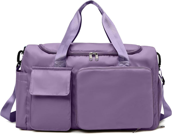 Foldable Gym Bag with Shoe and Wet/Dry Compartments