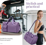 Foldable Gym Bag with Shoe and Wet/Dry Compartments