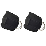 Adjustable Ankle Straps for Cable Machines - Black Neoprene