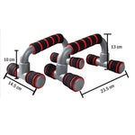 Push Up Bars Red - Non-Slip Grip Fitness Equipment