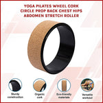 Cork Yoga Wheel for Stretching and Pilates - 13 cm Diameter