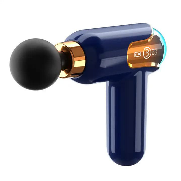 Deep Blue Portable Massage Gun - 4 Heads, 9 Speed Settings