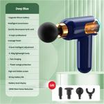 Deep Blue Portable Massage Gun - 4 Heads, 9 Speed Settings